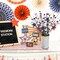 4th of July Decorations Artificial Patriotic Floral Picks with Vase, Artificial Berry Stem Picks Star Shaped for Independence Day Red White Blue Decor for Home Office Wedding Centerpieces